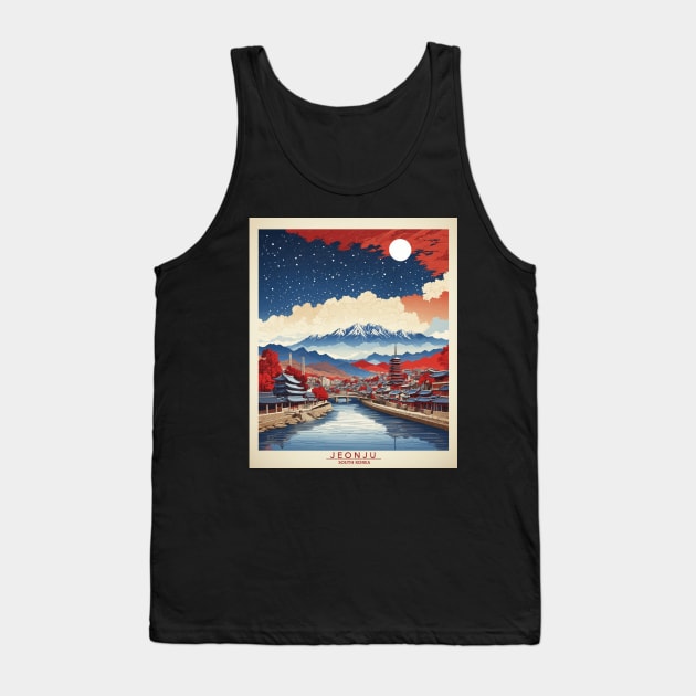 Jeonju South Korea Starry Night Travel Tourism Retro Vintage Tank Top by TravelersGems